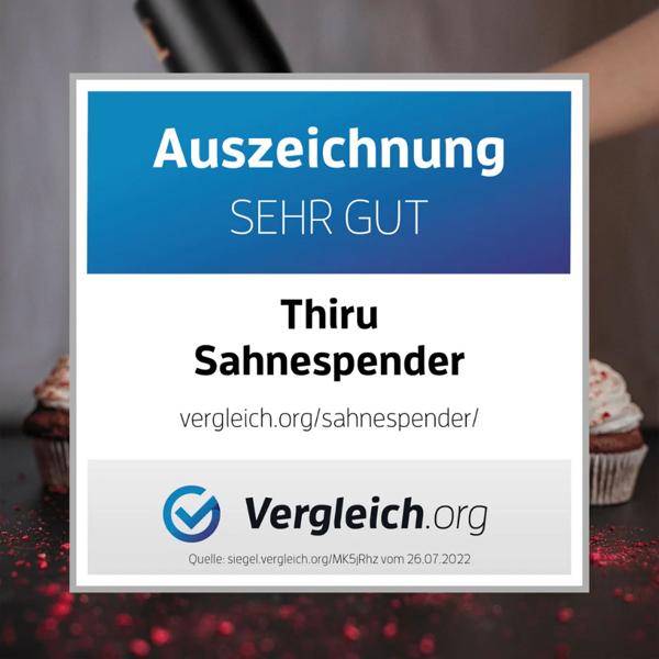 500ml Sahnespender Set: edles schwarz, 3 Aufsätze & Bürste, inkl. 3 Gas Kapseln - Professionelle Schlagsahne, einfache Zubereitung für Desserts & Kaffee