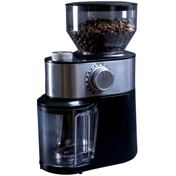 Moulin à café électrique noble, noir, 200g, 12 niveaux de mouture, moulin en acier, acier inoxydable brossé, mouture de niveau professionnel