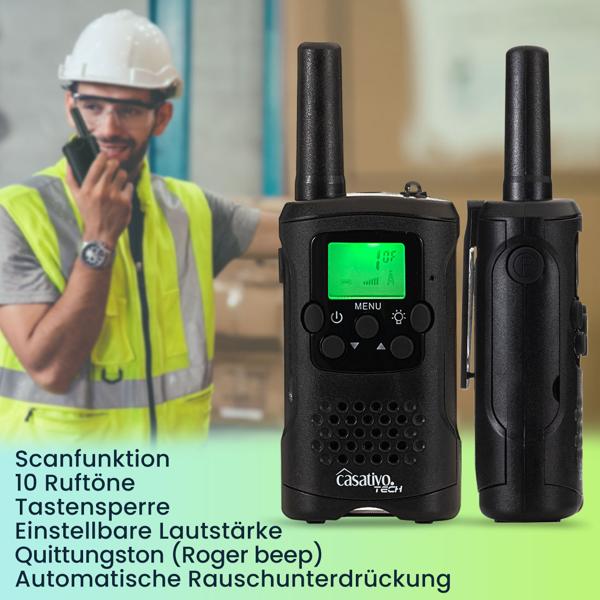 Walkie Talkie, 4er-Set PMR-Funkgerät mit VOX, Taschenlampe, 10km Reichweite, 8 Kanäle, für Abenteuer, Camping und Wandern, für Erwachsene und Kinder