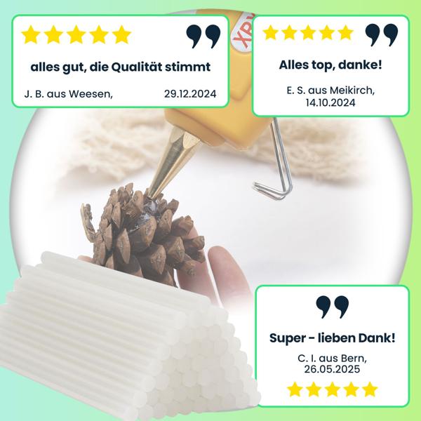 Heissklebestifte 200er Spar Set für Heissklebepistolen, transparent, Ø 11 mm, 20 cm, Heissklebesticks mit extra starker Klebekraft, schnelltrocknend