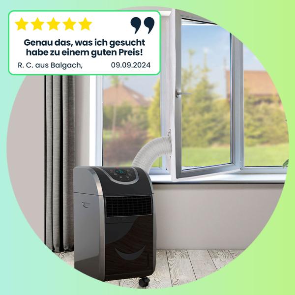 Fenster-Abdichtung für mobile Klima-Geräte oder Abluft Wäschetrockner, Fensterabdichtung, energiesparender Hot Air Stop m. schneller Installation