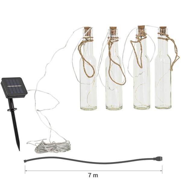 3er-Set Originelle Solar Flaschen-Lichterkette, warmweisses Licht – Dekorative LED-Lichter für Garten, Balkon & Terrasse, stimmungsvolle Beleuchtung