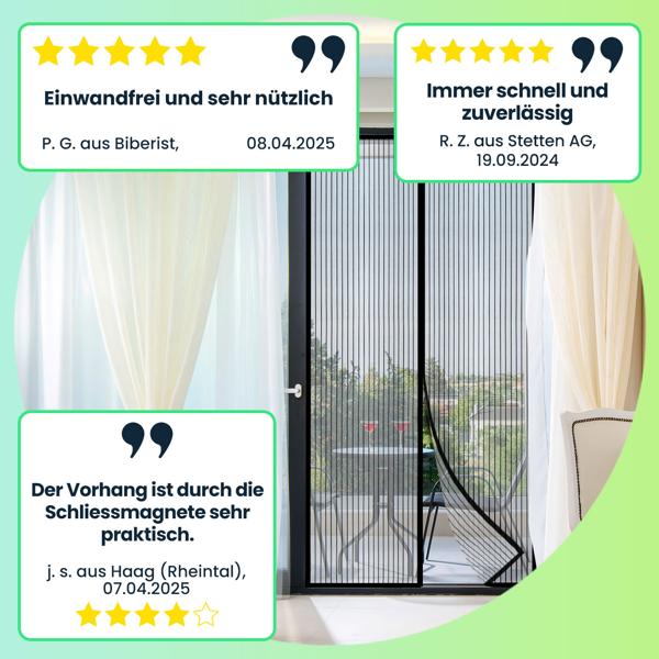 Magnetischer Insektenschutz-Türvorhang, 210x100cm – Schutz vor Fliegen, Schnaken & Wespen, ohne Bohren, einfache Montage