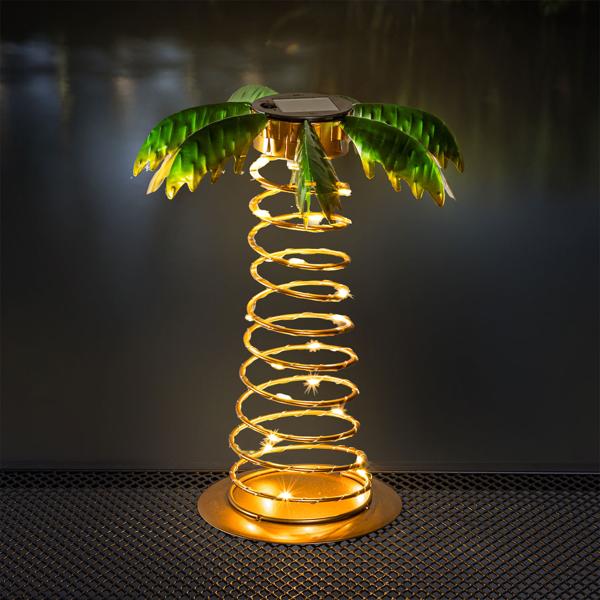 LED Solar-Palme: 20 LEDs, 0 Stromkosten - Geniale Garten- & Balkon Deko, einfache Installation, maximale Urlaubsstimmung sofort