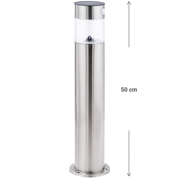 LED-Wegeleuchte, solarbetrieben mit Bewegungsmelder, Edelstahl, H ca. 50 cm