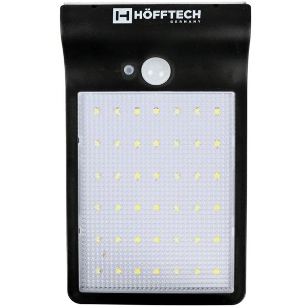 4er-Set Solar Aussenwandleuchte mit Bewegungssensor - 50lm, IP44, spritzwassergeschützt - 120° Erfassung, 42 LEDs, warmweiss - Akku: 3.7V 2200mAh