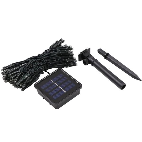 Set da 2 catene luminose solari con sensore crepuscolare – 8 modalità di luce per giardino e balcone – 12 m, 100 LED bianco caldo, protezione dagli spruzzi IP44