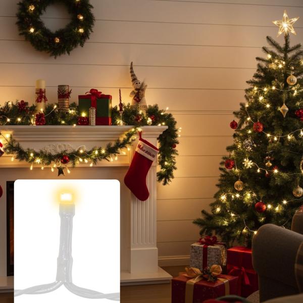 set di 2 luci fiabesche a LED con 8 modalità di illuminazione e timer, 7 m, a batteria, IP44
