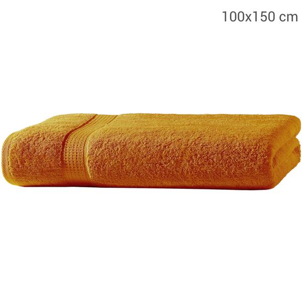 Drap de bain, 100 x 150 cm 100% coton luxueux, avec 2 bordures, terra