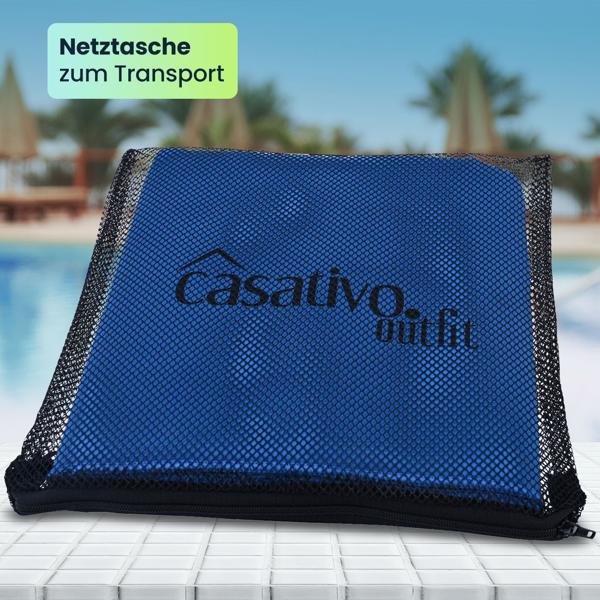 2er-Set Mikrofaser Reisehandtuch XL - schnelltrocknend & saugfähig für Strand, Sport, Sauna - 180x90cm blau - leicht, kompakt & antibakteriell