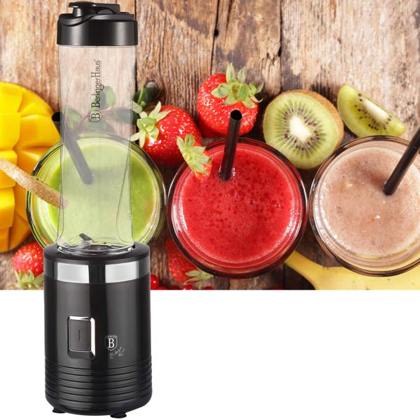 Perfekter Smoothie Maker, edles schwarz, 500ml, hochwertige Edelstahlklingen, inkl. praktischem To-Go Becher für aktive Menschen