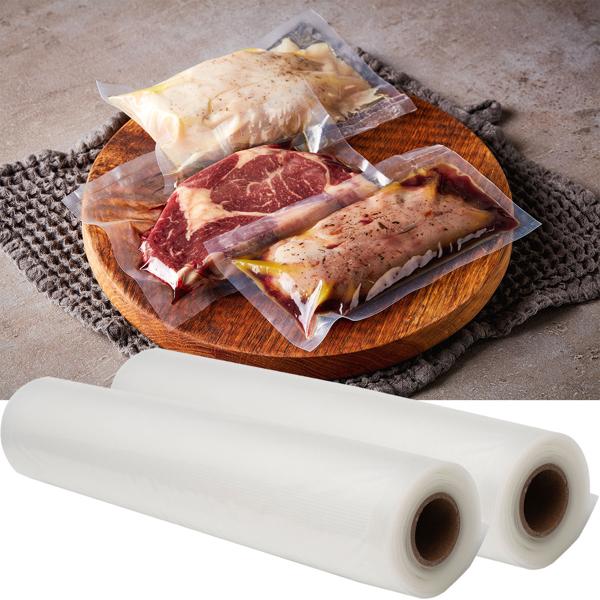 2 Profi Vakuumier-Folienschläuche, 28 x 500 cm, Profi Qualität, für Balken-Vakuumierer u. Vakuumier Schweissgeräte, BPA-frei, perfekt auch als Sous Vide Beutel