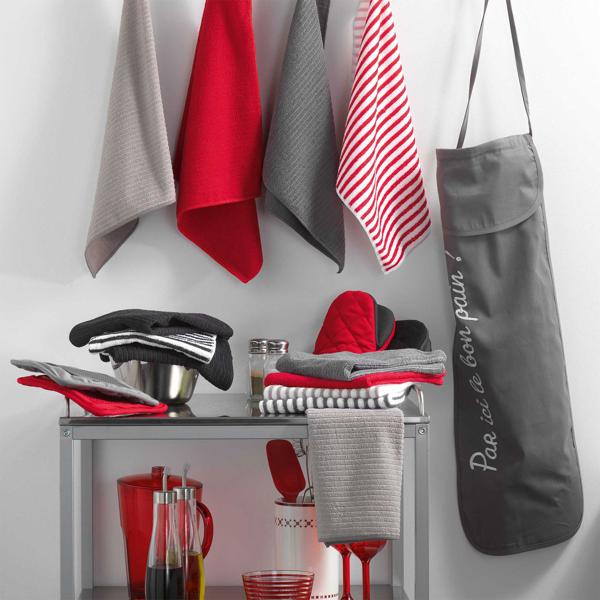 3 strofinacci in microfibra, tinta unita nera, a righe, 40 x 40 cm