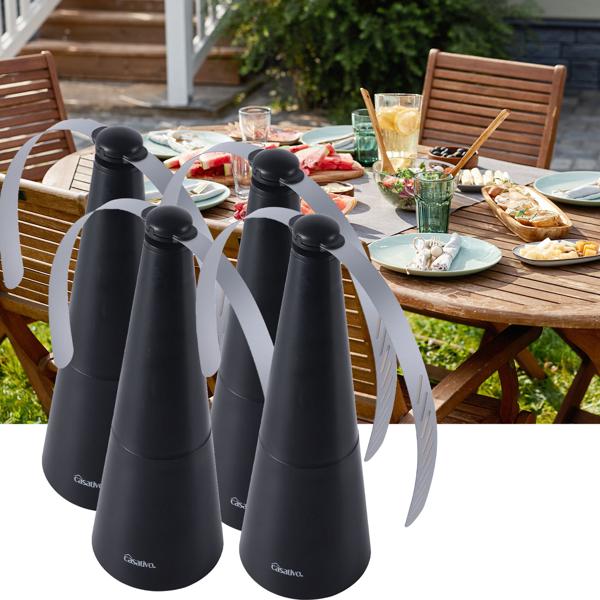 Lot De 3 Ventilateurs Anti-mouches De Table Rechargeables USB - Blanc - Silencieux, 2 Vitesses - Pour Repas En Extérieur