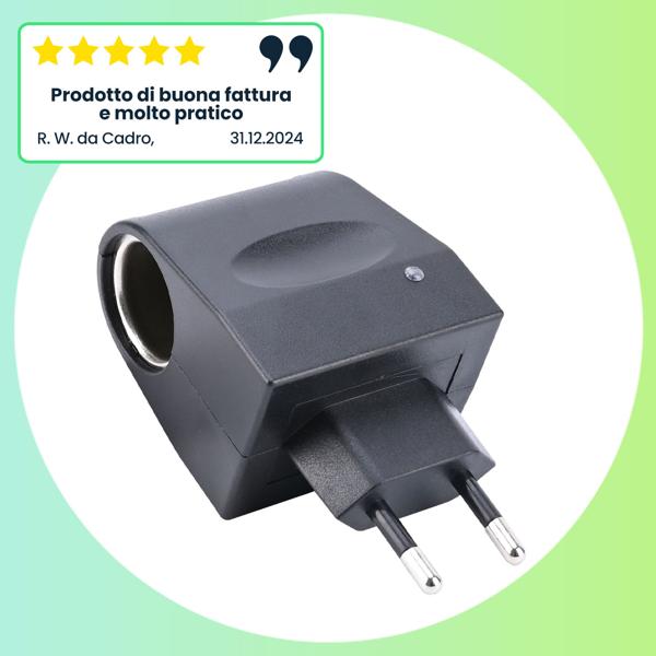 set di 2 mini convertitori di tensione, da 230V a 12V, 1000mA / 12 Watt