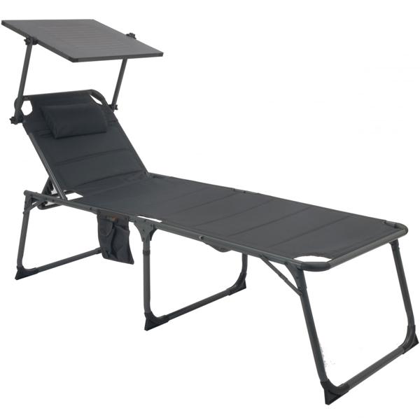 Multifunktionale Solar-Sonnenliege: 20W Solarpanel, 2 x USB, faltbar & wetterfest (IP54) - ideal für Garten, Terrasse, Camping & mehr