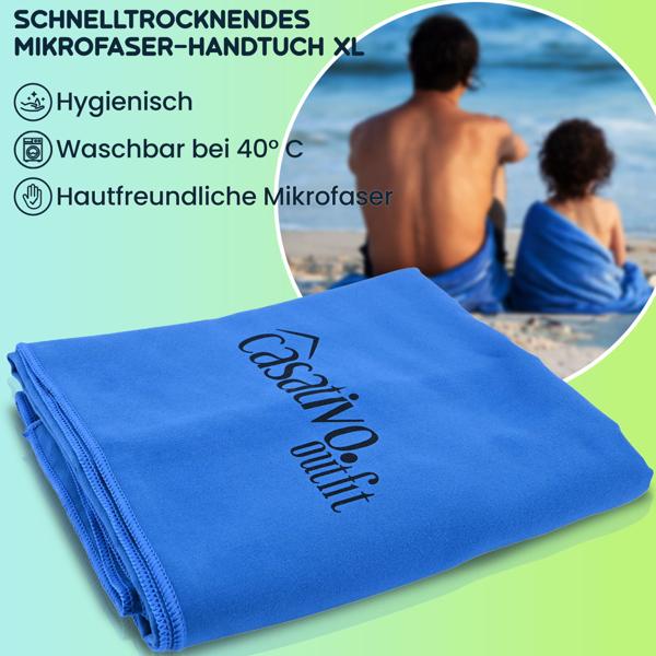 Schnelltrocknendes Mikrofaser-Handtuch XL: 180x90cm, Blau – Leichtes Bade- und Reisehandtuch für maximale Flexibilität, sehr saugfähig