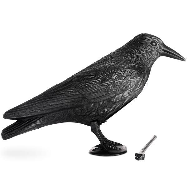 2er-Set Realistische Vogelabwehr Krähe mit Sound: Batteriebetriebener Raben Vogelschreck für effektive Vogelabwehr. Natürliche Krähengeräusche zur Abschreckung