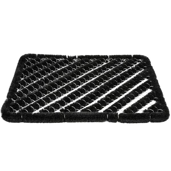 Paillasson avec poils métalliques robustes, 40 x 60 cm, noir