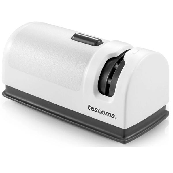 Elektrischer Profi Messerschärfer 40W - für Stahlmesser mit automatischem Schleifwinkel - hochwertige Keramik-Schleifscheiben, ABS-Kunststoff, schwarz/weiss