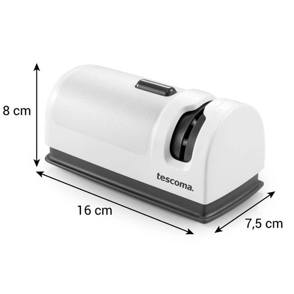Elektrischer Profi Messerschärfer 40W - für Stahlmesser mit automatischem Schleifwinkel - hochwertige Keramik-Schleifscheiben, ABS-Kunststoff, schwarz/weiss