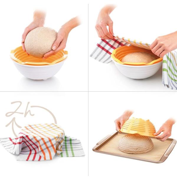 Panier de fermentation avec bol - Développement pâte optimal, croûte parfaite - 1,5L - Passe au lave-vaisselle - Plastique - Ø22xH9,5cm