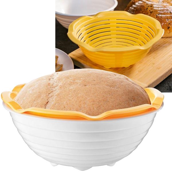 Panier de fermentation avec bol - Développement pâte optimal, croûte parfaite - 1,5L - Passe au lave-vaisselle - Plastique - Ø22xH9,5cm