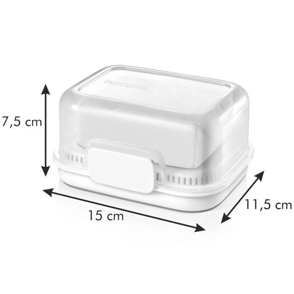 Piatto per burro con raffreddamento ad acqua, coperchio trasparente