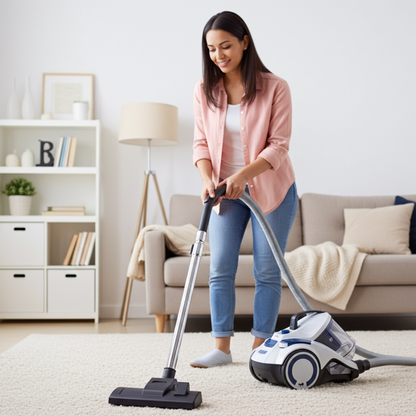 Potente aspirapolvere ciclonico (700W) di Dirt Devil: Aspiratore senza sacco con contenitore della polvere da 2,7 l, filtro HEPA e accessori - bianco-blu