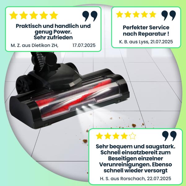 Akku-Handstaubsauger & Bodensauger 2in1 mit Elektrobürste: 18 kPa Saugkraft, beutellos, 2 Modi – Schmutz & Staub einfach verschwinden lassen