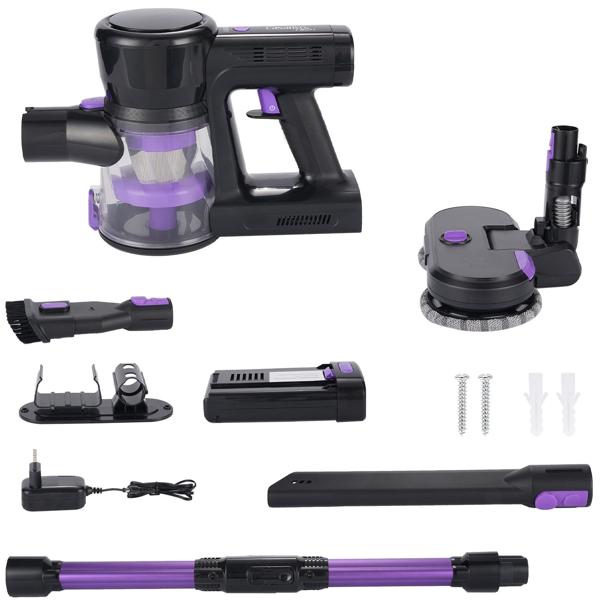 Multifunktionaler 2in1 Akku Staubsauger - Zyklon-Hand- & Bodensauger mit Wischaufsatz, 23 kPa, HEPA-Filter, Alleskönner für makellose Böden