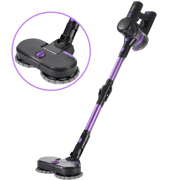 Multifunktionaler 2in1 Akku Staubsauger - Zyklon-Hand- & Bodensauger mit Wischaufsatz, 23 kPa, HEPA-Filter, Alleskönner für makellose Böden