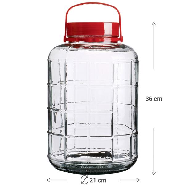 Vaso di stoccaggio con manico, vaso a bocca larga, 10 litri