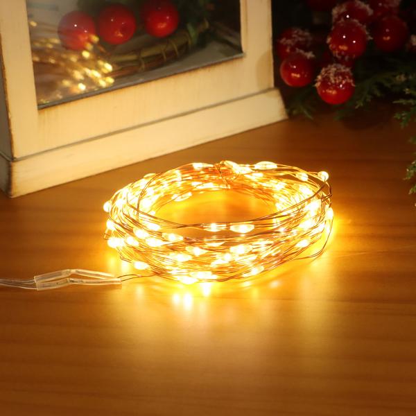 LED-Micro-Lichterkette 5m – 100 warmweisse LEDs, batteriebetrieben – flexibel, langlebig & stimmungsvoll – ideal zur Weihnachtsdekoration
