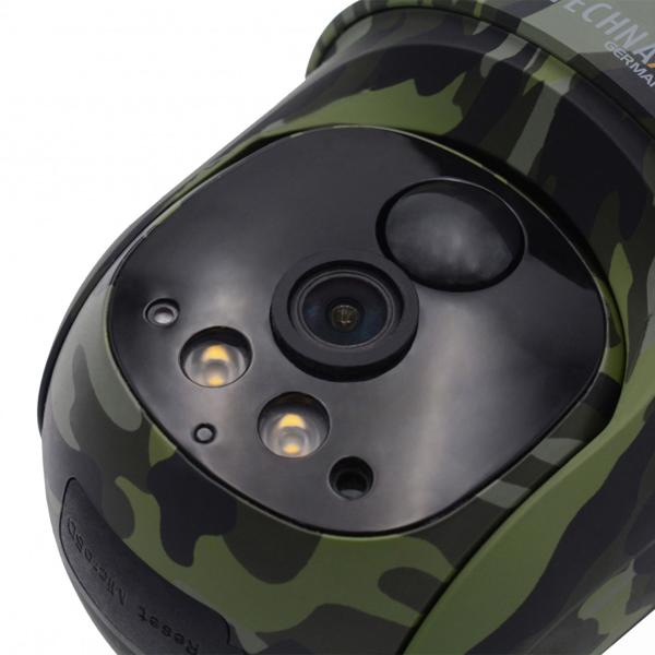 4G PanTilt Dome Überwachungskamera mit Solarmodul, Alarm und Nachtsicht, Zwei-Wege-Kommunikation, PIR Bewegungssensor, IP 65, Tarnfarbe