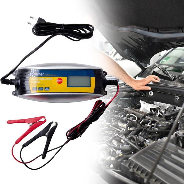 Chargeur de batterie de voiture 6V/12V - Microprocesseur, charge continue/entretien - Pour batteries gel AGB & plomb-acide 1.2-120 Ah, protection courts-circuits