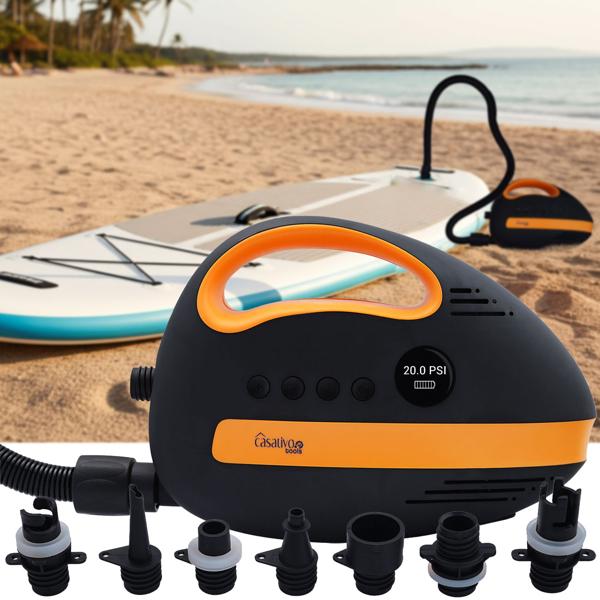 Ultimative Akku-SUP-Luftpumpe: 20 PSI, 350 L/Min, USB, 12V – Kompakte, tragbare Hochleistungs-Pumpe für Boards