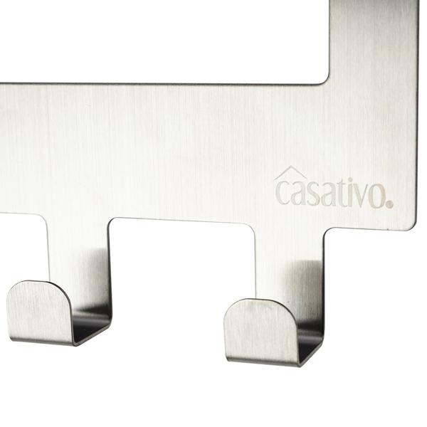 set di 2 robusti appendiabiti da porta in acciaio inox con 5 ganci per cappotti ciascuno, per riporre giacche, cappotti, asciugamani e molto altro.