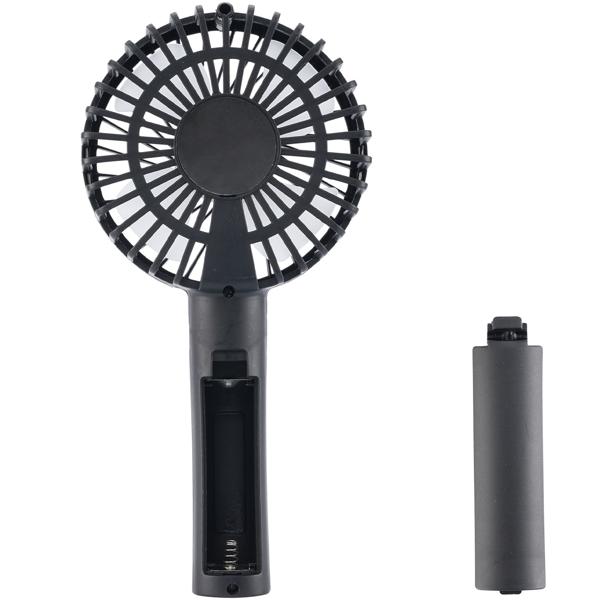 2er-Set Flexibler 2in1 Hand- & Tischventilator (schwarz): Akku- & USB-Betrieb, 3 Stufen für optimale Kühlung, tragbar für Büro, Reise & Zuhause