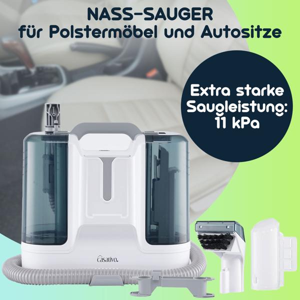 Polsterreinigungsset: 450-Watt-Waschsauger & Polsterreiniger-Konzentrat für strahlend saubere Polster, Autositze und Textilien – nachhaltig & effizient