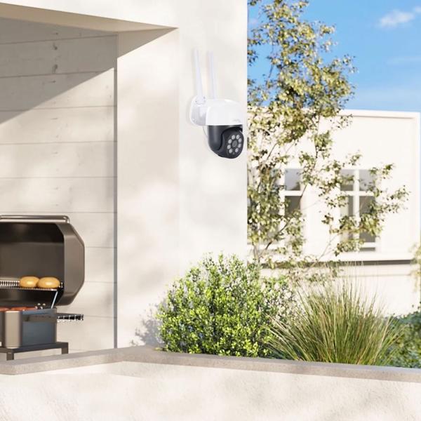 WLAN Outdoor Überwachungskamera 2K: IP66, Pan-Tilt: Volle Kontrolle & brillante Überwachung für Ihr Zuhause – Tag & Nacht