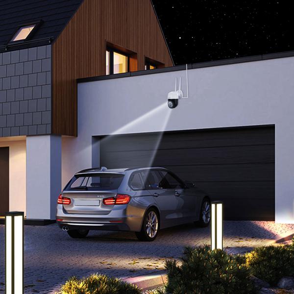 WLAN Outdoor Überwachungskamera 2K: IP66, Pan-Tilt: Volle Kontrolle & brillante Überwachung für Ihr Zuhause – Tag & Nacht