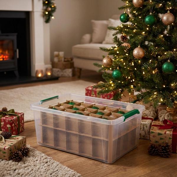 Aufbewahrungsbox für Christbaumkugeln mit 30 Fächern
