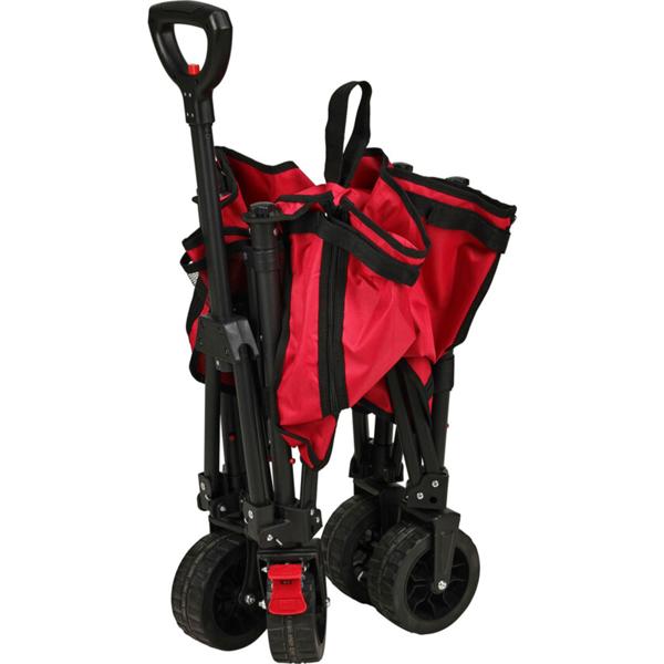 Faltbarer Bollerwagen 80kg mit Stahlrahmen – Robuster Transporthelfer mit schwenkbaren Rädern für Strand, Park & Familienausflüge