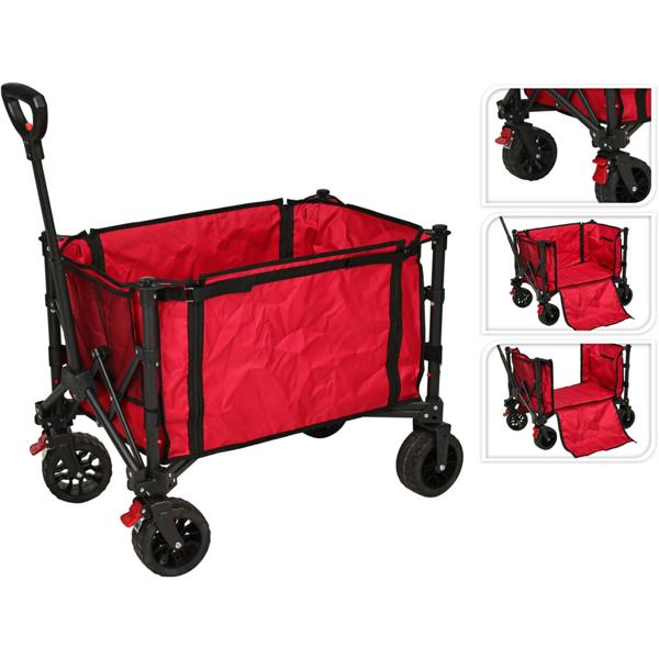 Faltbarer Bollerwagen 80kg mit Stahlrahmen – Robuster Transporthelfer mit schwenkbaren Rädern für Strand, Park & Familienausflüge