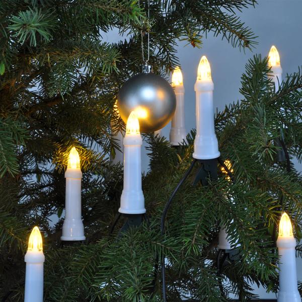 2 Guirlandes Lumineuses Bougies LED - Intérieur/Extérieur - 30 Bougies Blanches - Lumière Blanc Chaud - 11,6 m - Pinces Crocodile