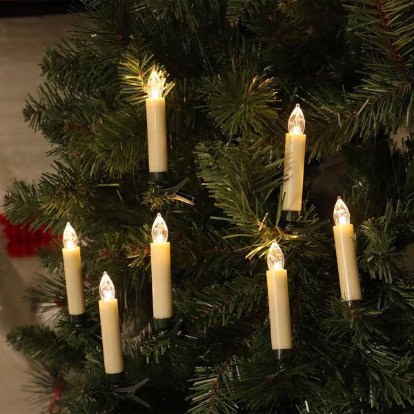 40 candele LED wireless per albero di Natale con telecomando, timer, bianche