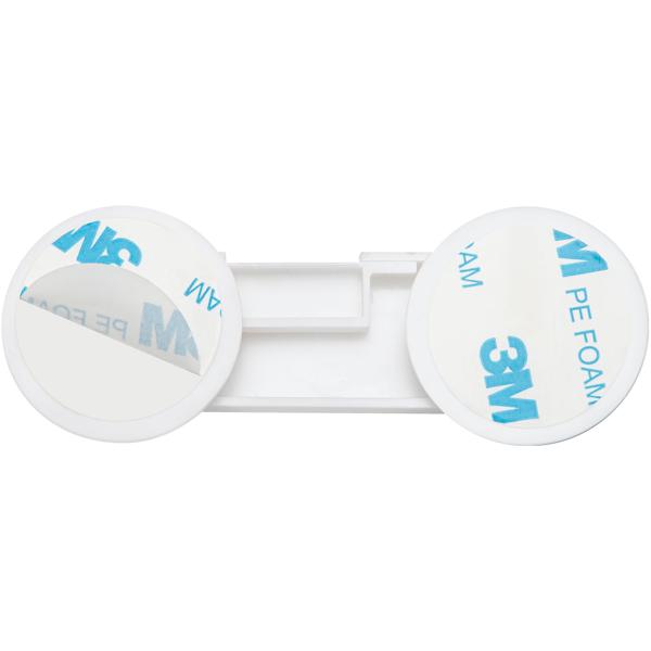 Bloque-portes adhésifs bébés (lot de 10) - Sécurité enfant tiroirs, placards, vitrines - Pastilles 3M blanches - Installation facile sans perçage