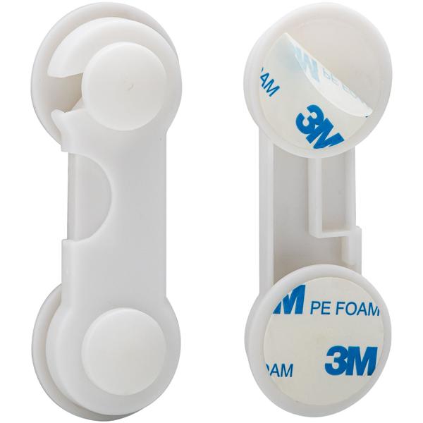 Bloque-portes adhésifs bébés (lot de 10) - Sécurité enfant tiroirs, placards, vitrines - Pastilles 3M blanches - Installation facile sans perçage