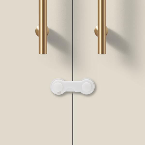 Bloque-portes adhésifs bébés (lot de 10) - Sécurité enfant tiroirs, placards, vitrines - Pastilles 3M blanches - Installation facile sans perçage